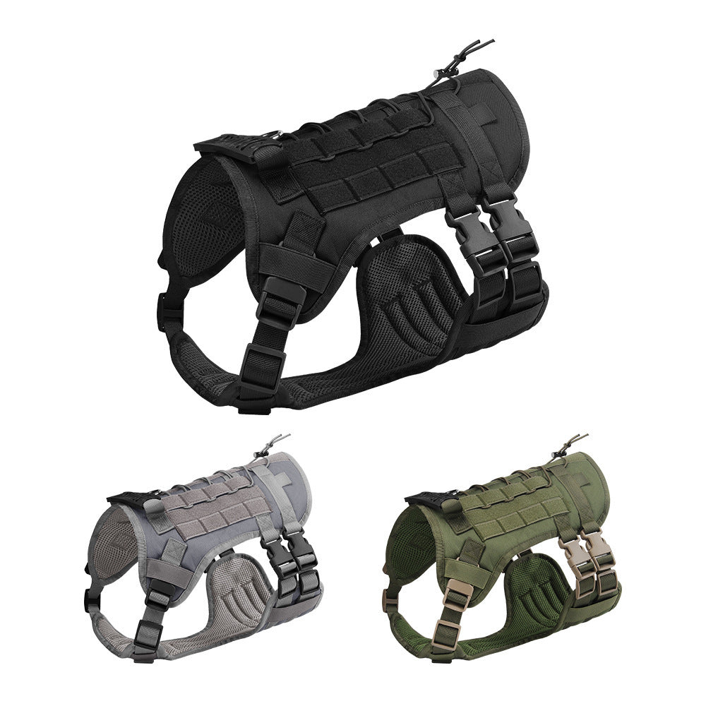 Water-resistant Oxford dog harness vest with reflective strips, product image 2