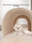 Azure blue semi enclosed roof shaped cat house bed, view 5