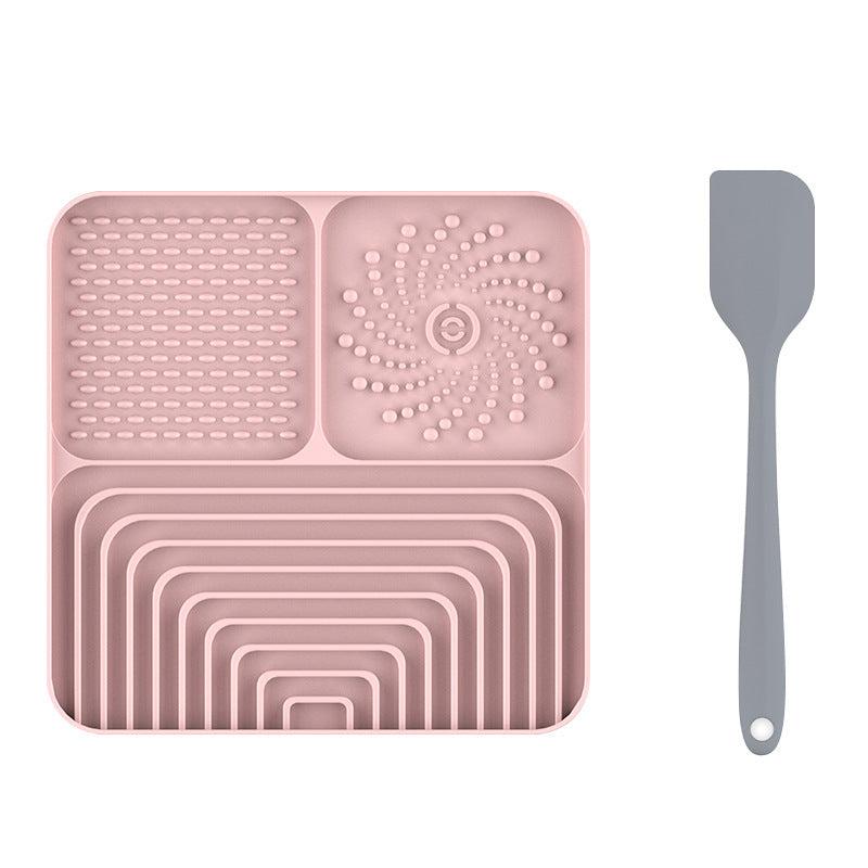 Silicone Pet Lick Mat Slow Feeder Tray with Suction Cup Non-Slip Base for Cats and Dogs