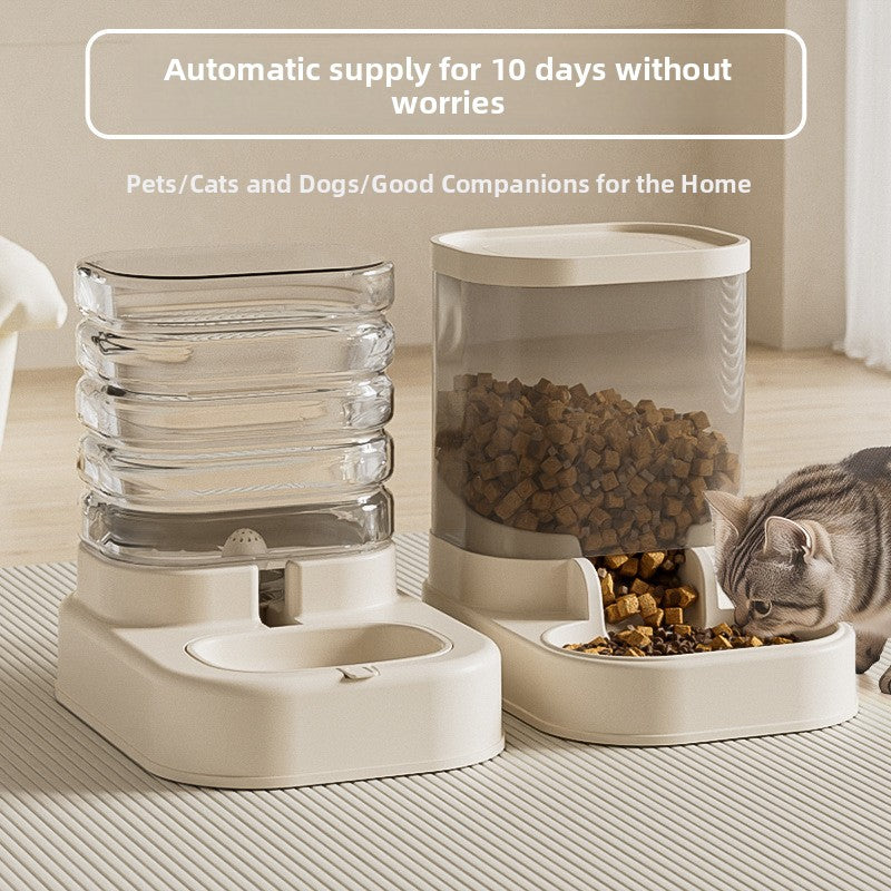Automatic Pet Food and Water Dispenser with Transparent Design and Included Filter