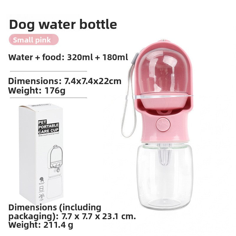 Portable pet drinking and feeding bottle in Green 500ml, material detail