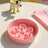 Flower-Shaped Ceramic Slow Feeder Pet Bowl with Wooden Stand for Cats and Dogs