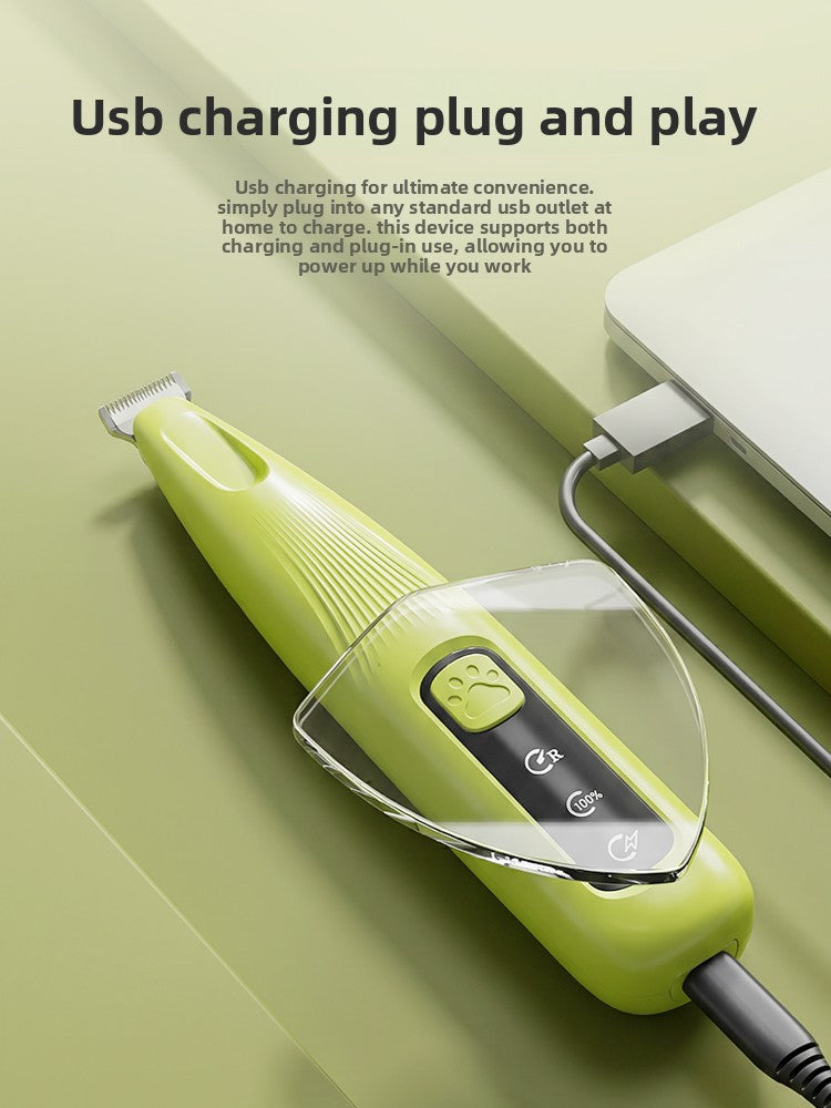 Quiet Cordless Pet Clipper with LED Light and Digital Display