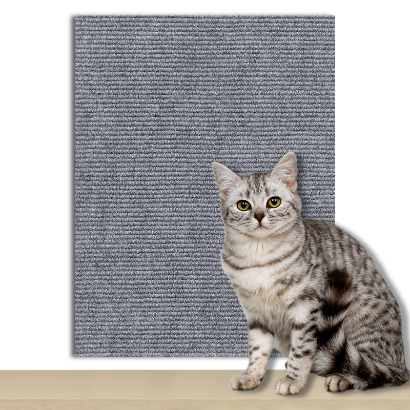 Self-adhesive cat scratch wall mat in light grey