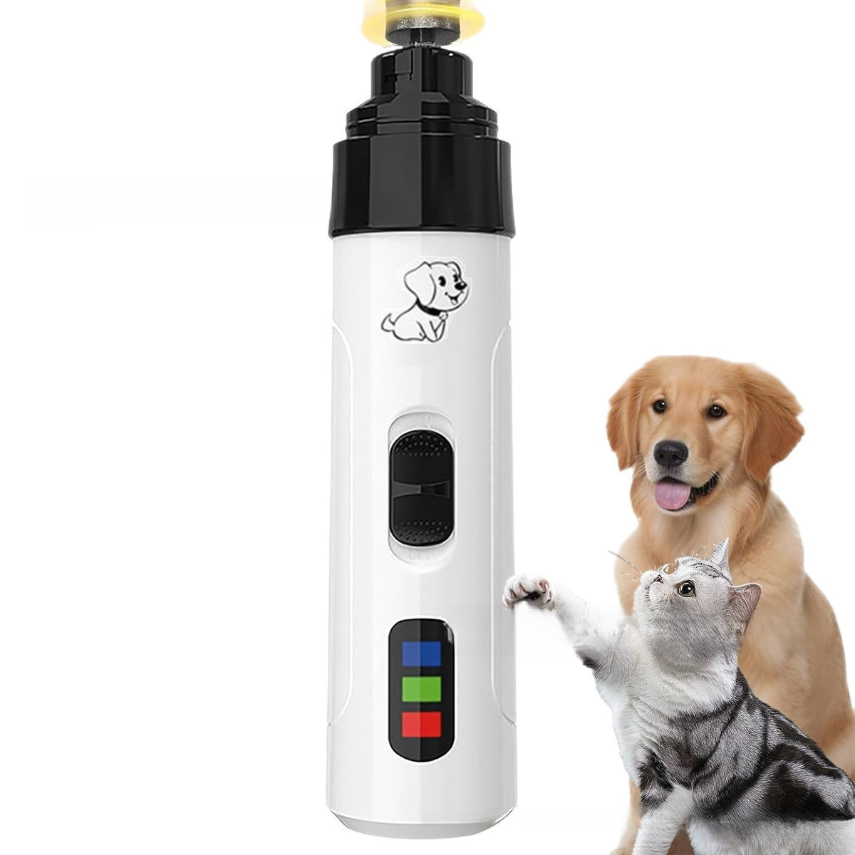 Rechargeable Pet Nail Grinder with LED Light and 3 Grinding Heads for Dogs and Cats