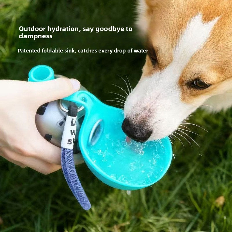 Portable 304 Stainless Steel Puppy Water Bottle, 285ml, Pink or Blue, Plain or Printed