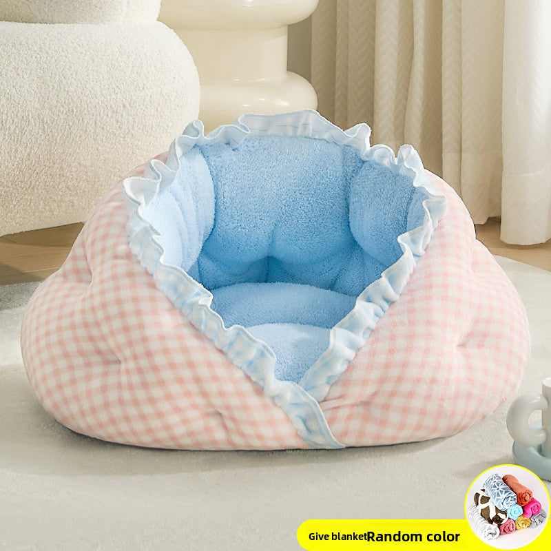 Round raised edge dog bed, detail photo 24
