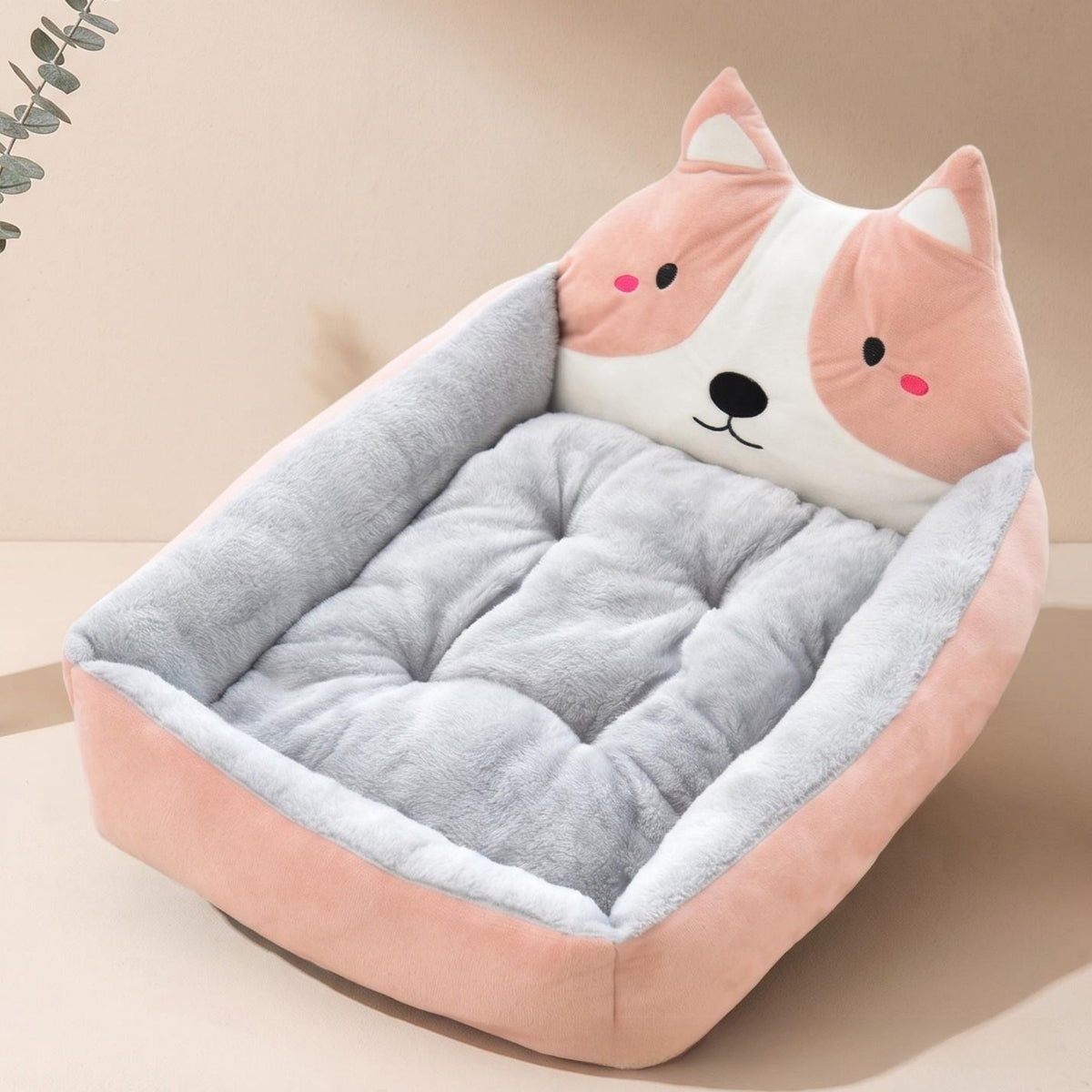 Cartoon Animal Pet Nest Bed, Soft Padded Mat for Cats and Dogs