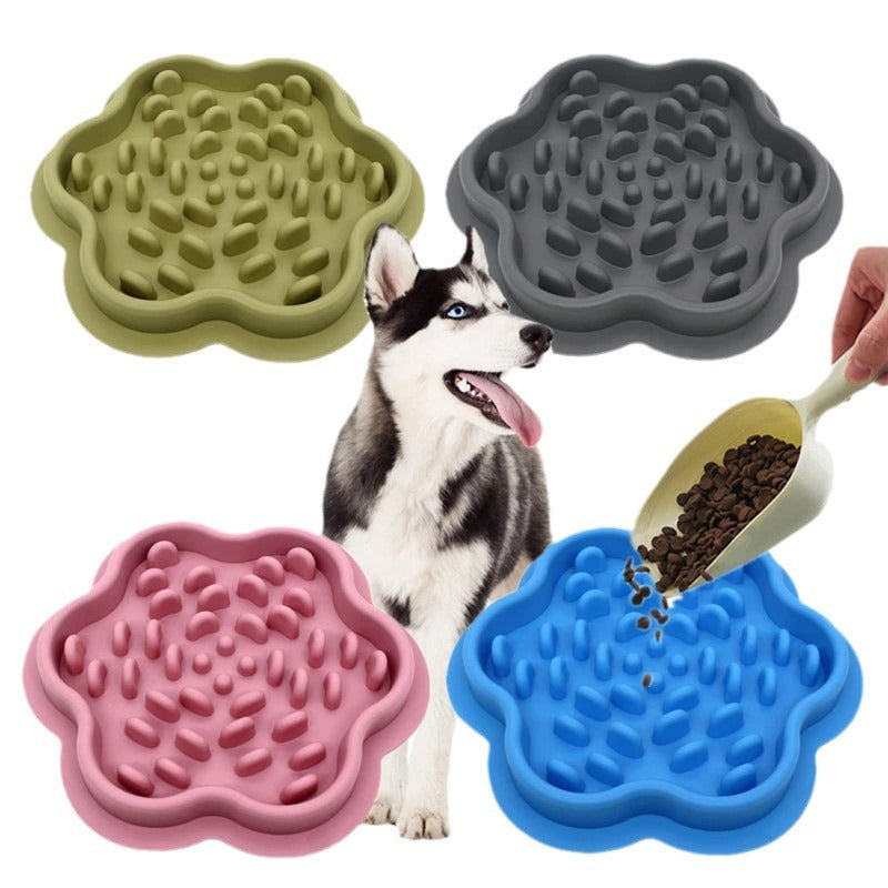 Non-Slip Silicone Slow Feeding Mat Bowl for Dogs and Cats in Square or Round Shape