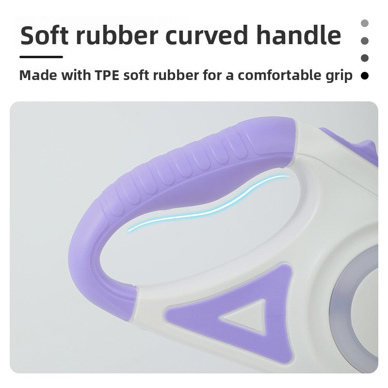 Retractable dog lead in pastel colour with LED light, product image 3