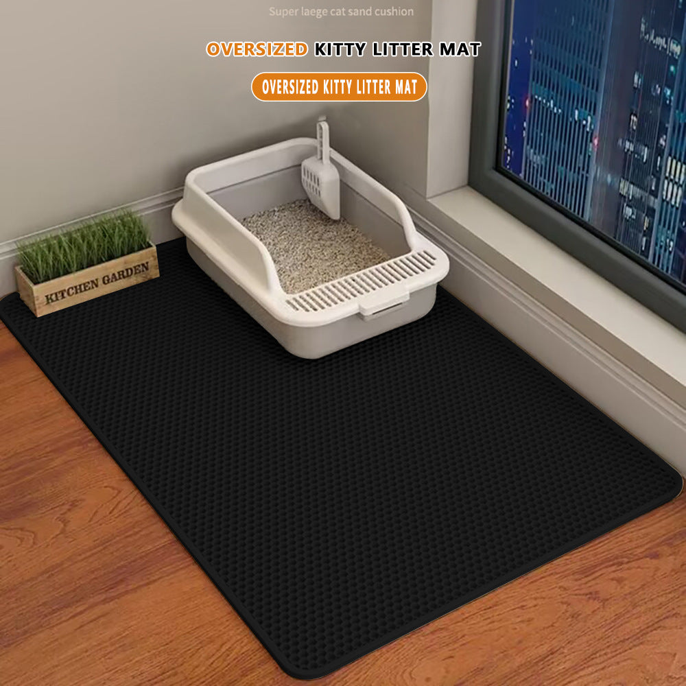 Foldable Double Layer Cat Litter Mat, Anti-Splash EVA