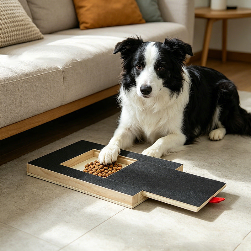 Wooden Dog Nail Scratch Board with Pull-Out Sandpaper File