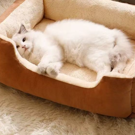 Fluffy Furry Pet Bed, Warm Cosy Nest for Dogs and Cats