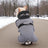 Lightweight warm dog winter coat in Beige, in a home setting