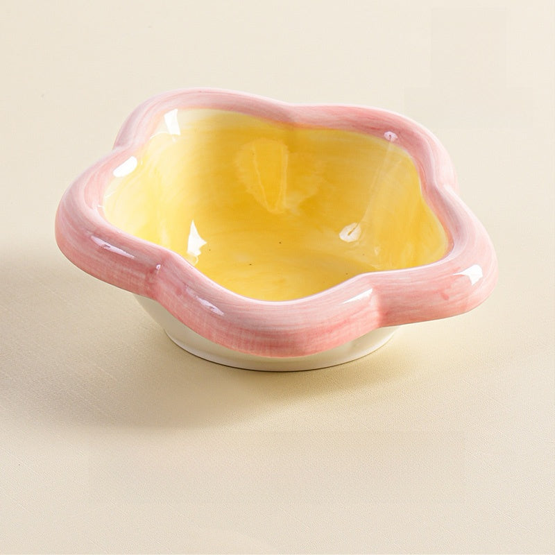 Ceramic Pet Food Bowl with Anti-Spill Design