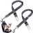 Elastic dog car seat belt lead with reflective strip in red