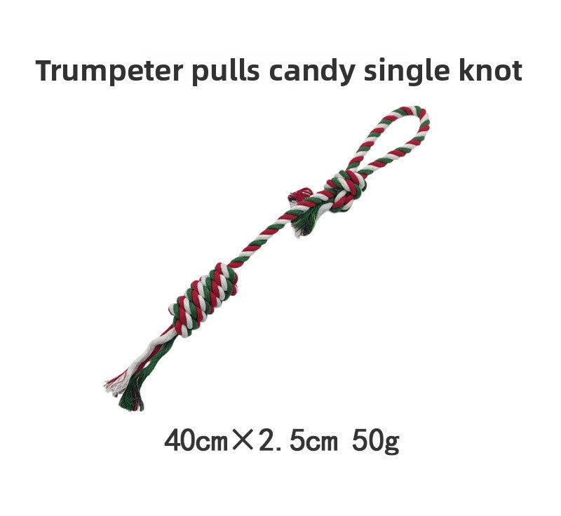 Christmas cotton rope dog toy set with knots for chewing and tug - view 22