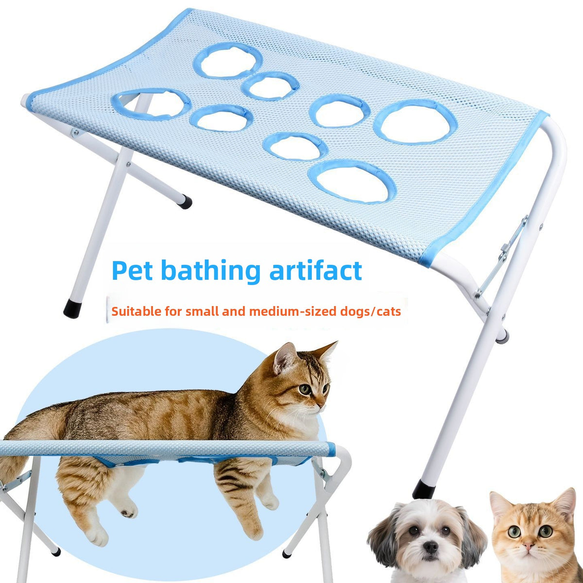 Foldable pet grooming table with nail fixator for small dogs, photo 1 of 8