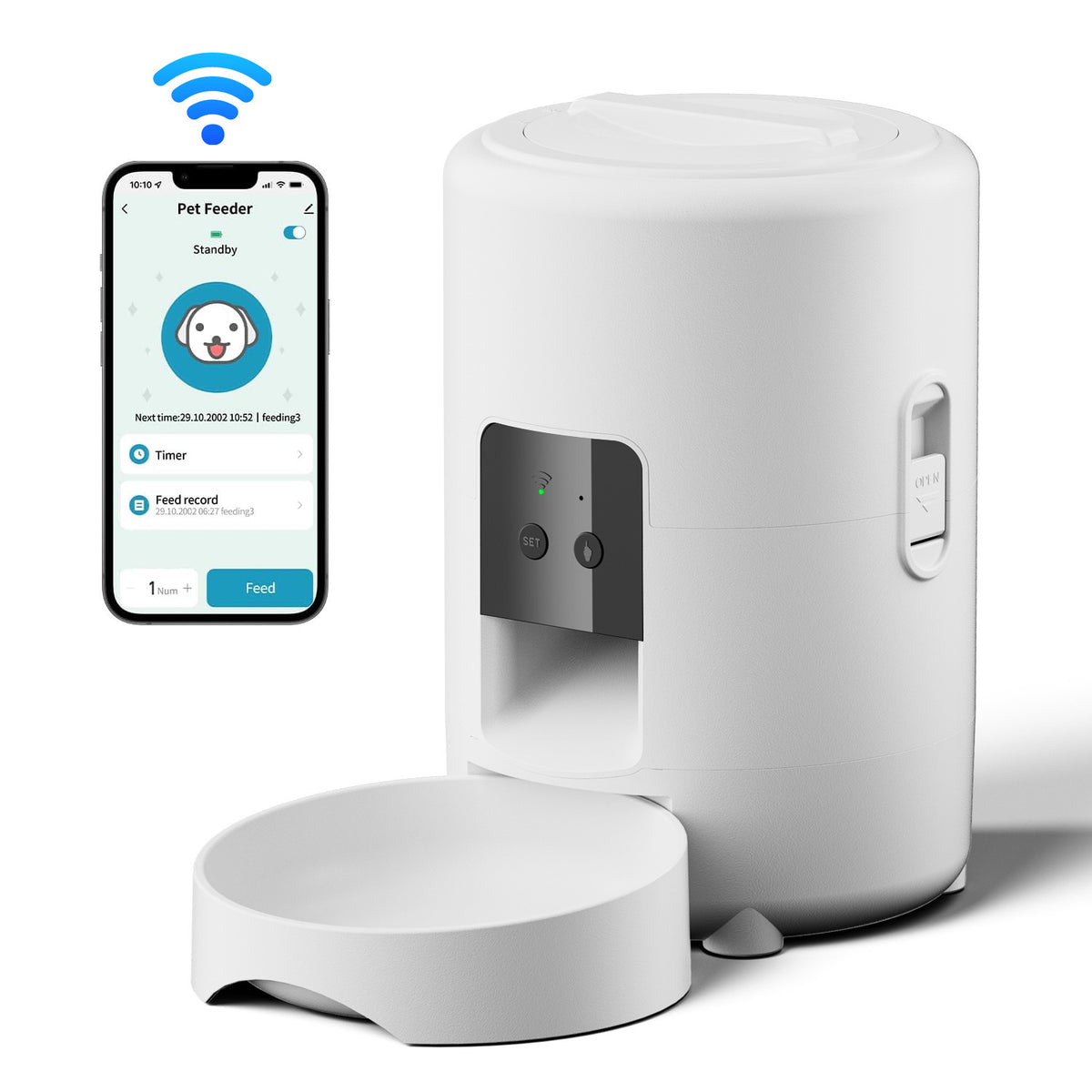 Smart WiFi Automatic Pet Feeder with Camera, 2L Capacity for Cats and Dogs