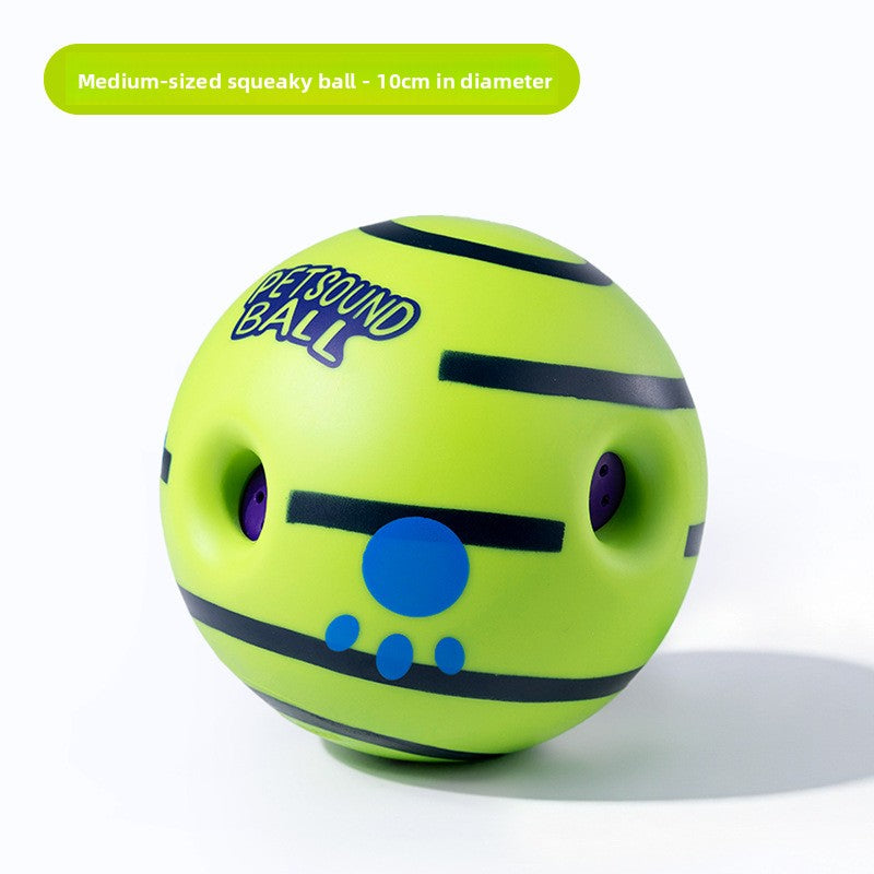 Rolling sound chew ball for dogs in three sizes, squeaky interactive toy - view 6