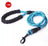 Burst proof dog harness shown in bright colours with round rope lead