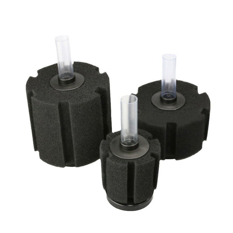 Cylindrical biochemical sponge filter in an aquarium, view 5