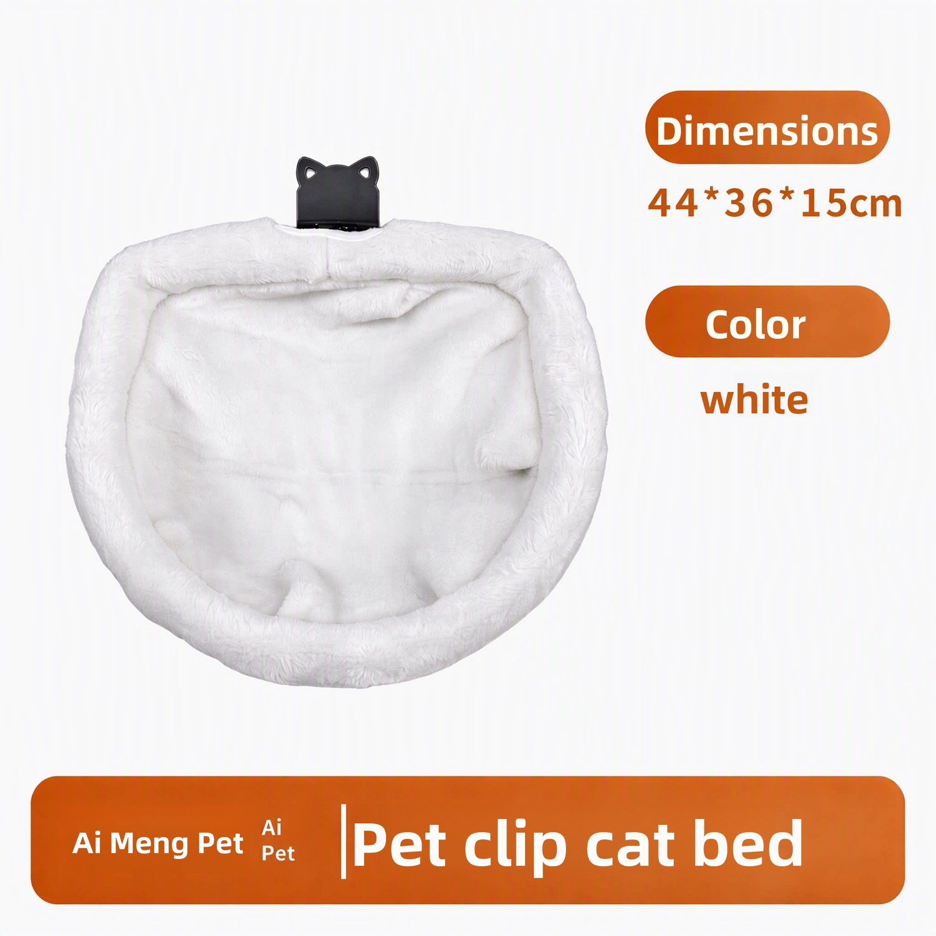 Clip-on desk cat hammock bed with soft plush and foldable frame, product image 10