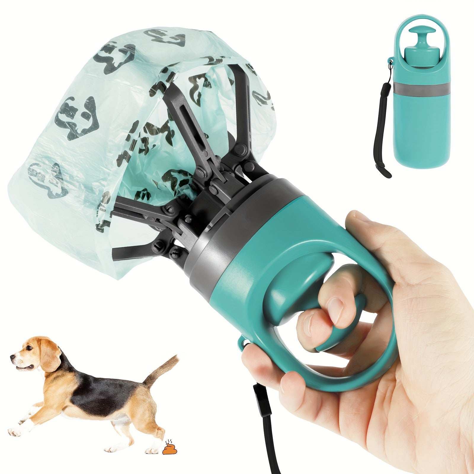 Six-Claw Dog Poop Scooper, Portable Hygienic Waste Picker