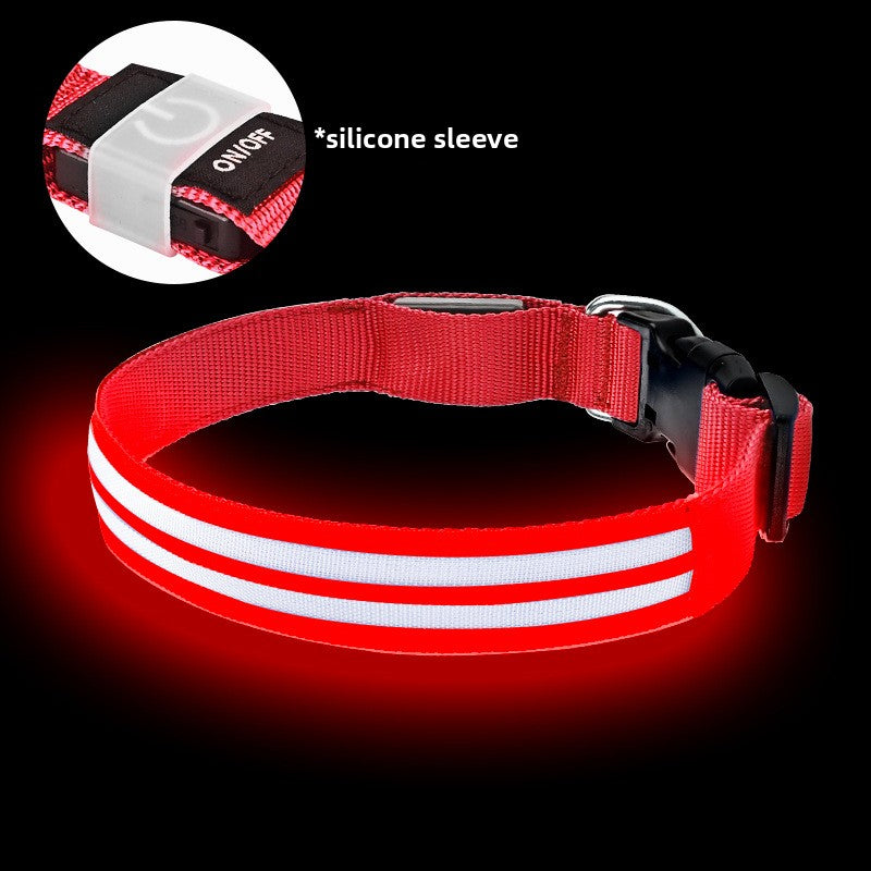 Fibre optic LED dog collar glowing in the dark, product image 13