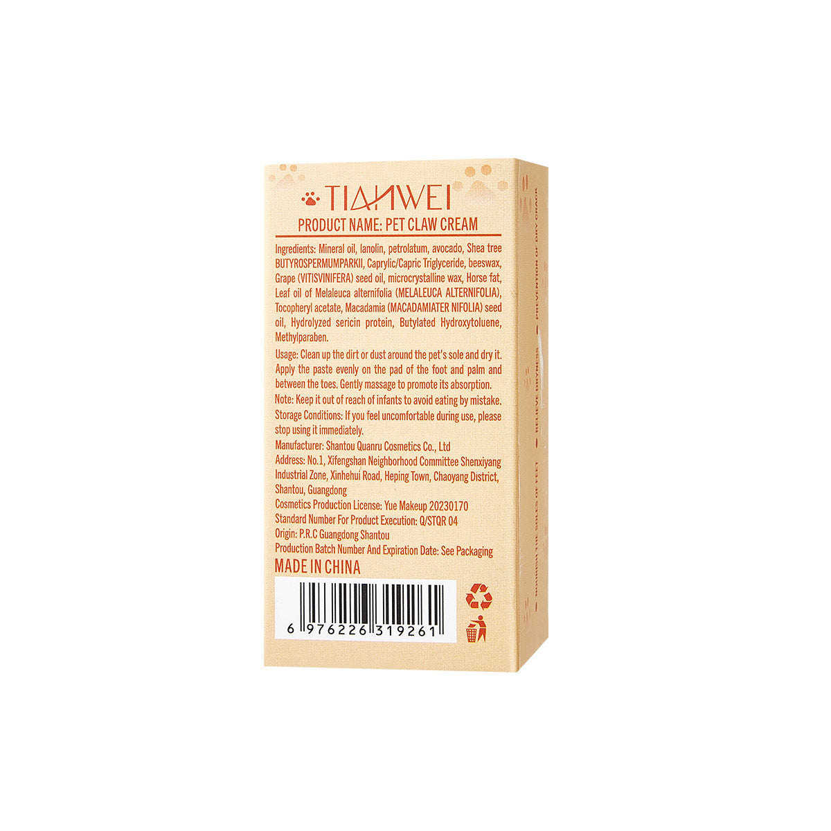 Soothing Paw Care Stick for Dogs and Cats, Softens Dry Pads
