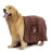 Microfibre pet bath towel with pocket gloves in Brown, top view