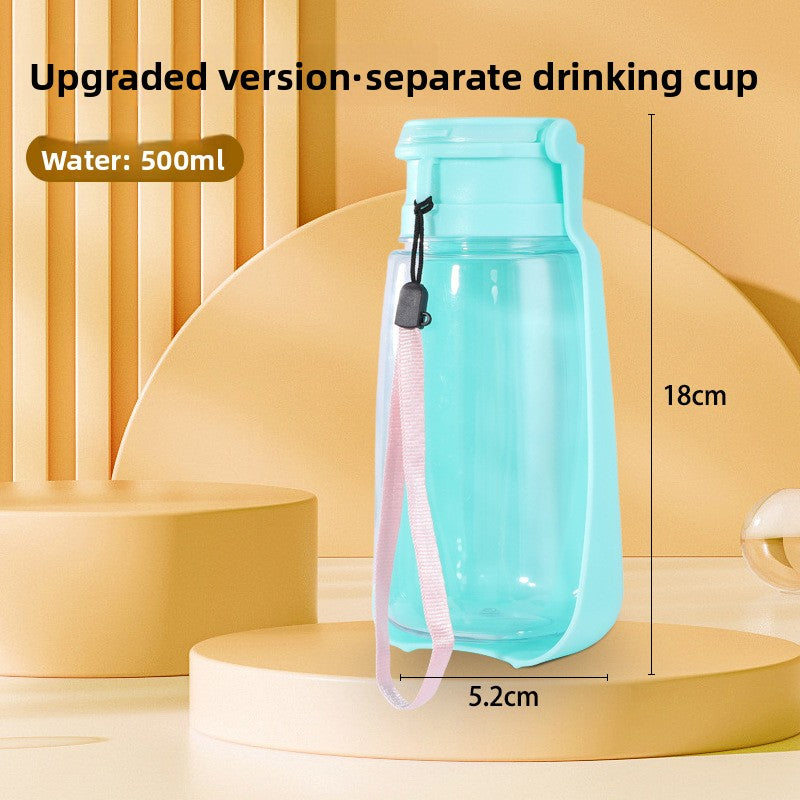 Portable Foldable Pet Water Bottle, 500ml Collapsible Leakproof Bottle for Walks and Trips