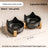 Anti-Spill Ceramic Pet Bowl with Wooden Stand and Cat Ear, Paw or Fish Bone Design
