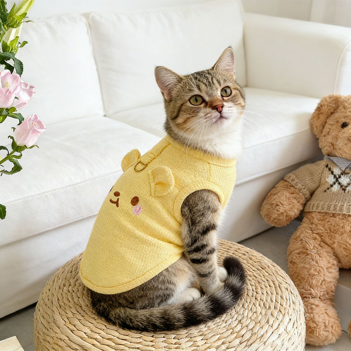 Lightweight summer cat vest with animal print, available in 3 colours, image 6