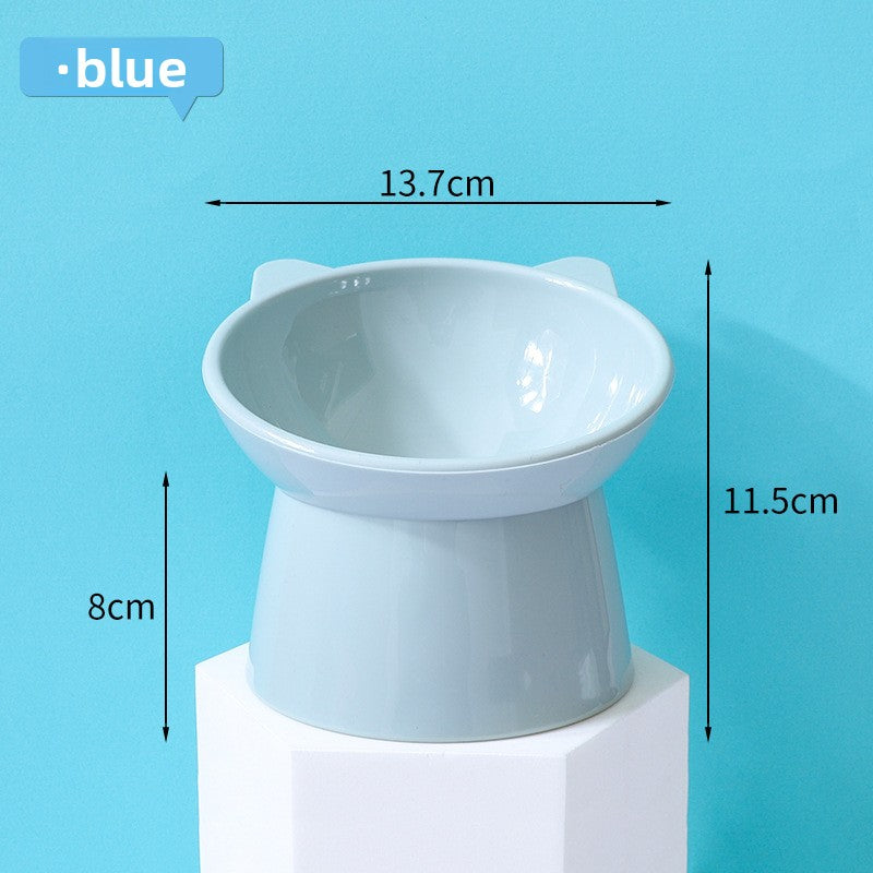 Blue raised double cat bowl with anti-tip base, photo 6
