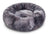 Round long plush nest bed for cats and dogs in Tie-Dye Dark Grey