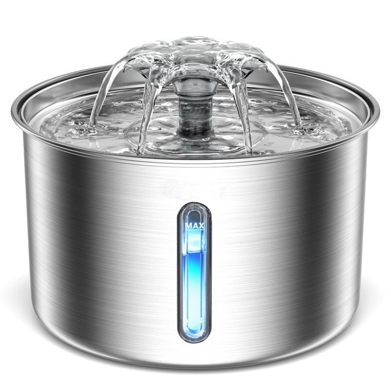 Stainless steel pet water fountain with 3L capacity