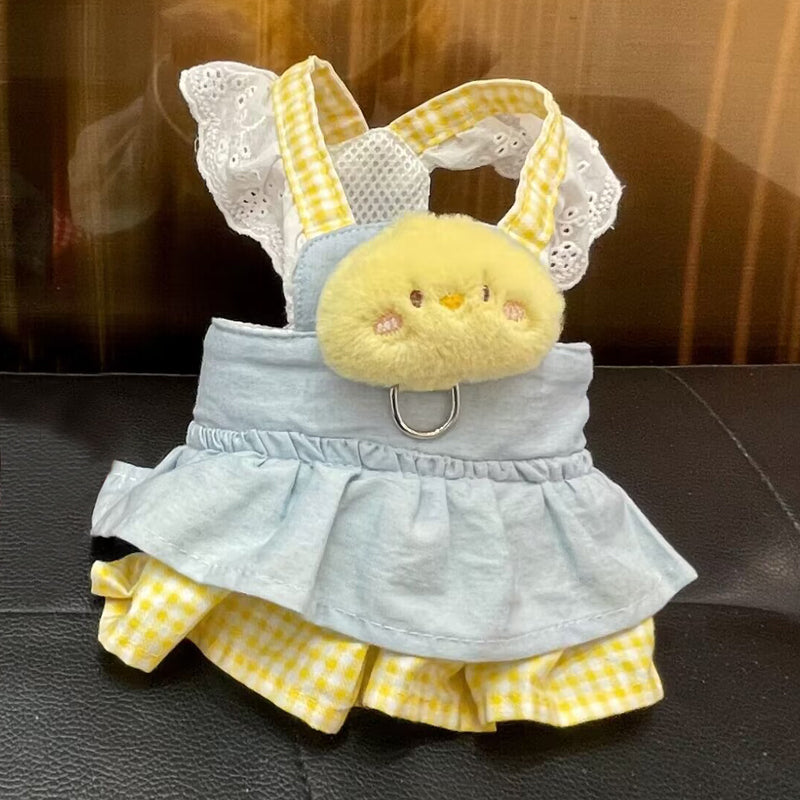 Yellow princess skirt for small dogs and cats in Yellow, material detail