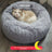 Round plush donut cat bed with raised rim, view 32
