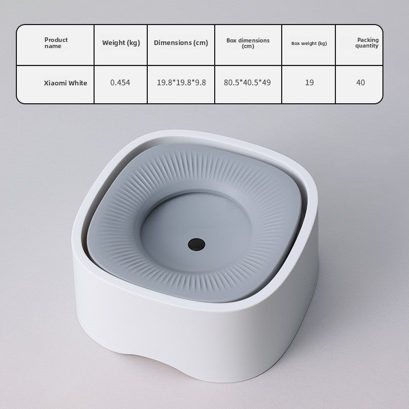 Splash-Proof Floating Dog Water Bowl with Anti-Spill Structure for Small to Medium Dogs