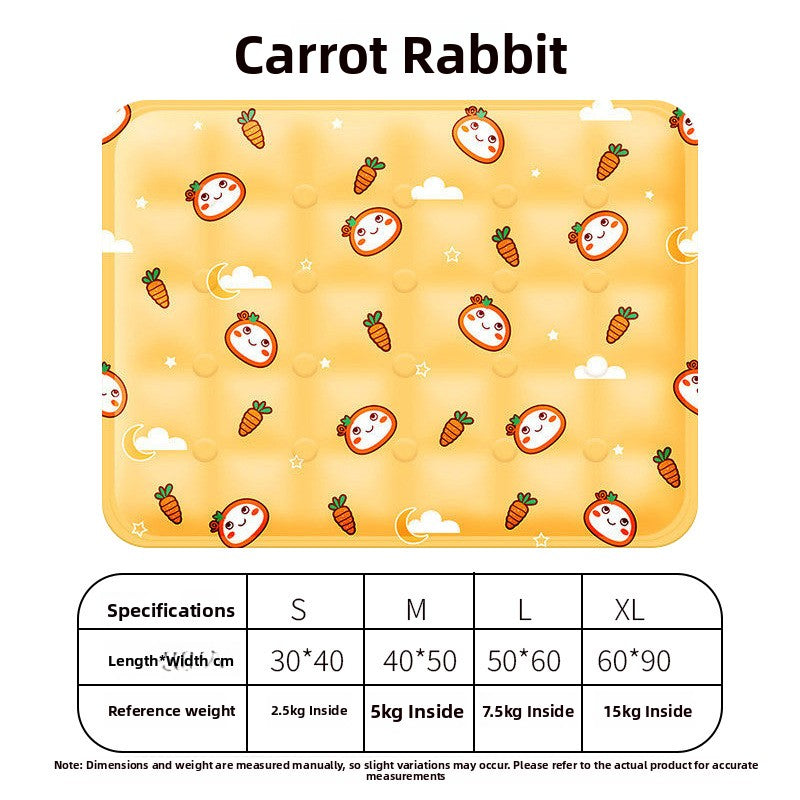 Gel cooling mat with fun print in Medium (40 x 50cm) Carrot Rabbit