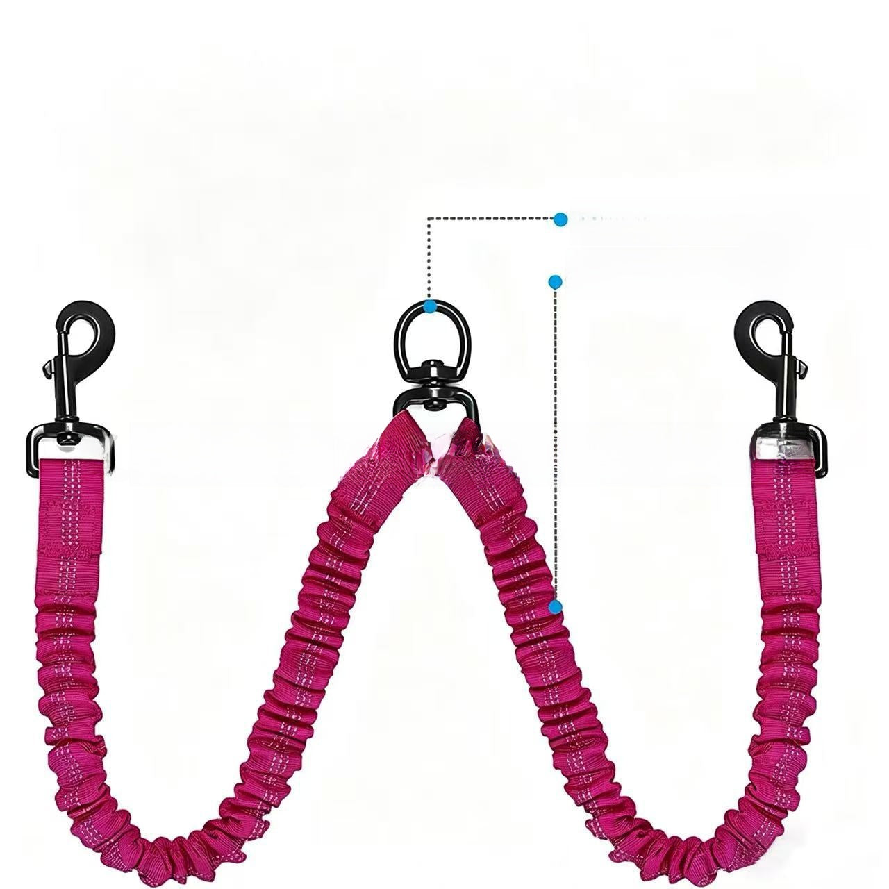 Double-ended nylon dog lead in 10 colour options