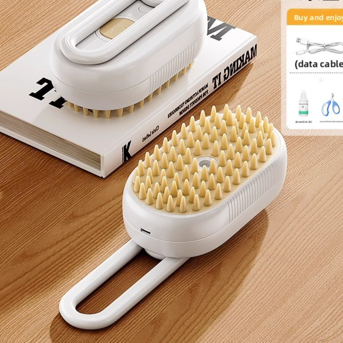 Rechargeable Pet Spray Grooming Comb with Deodorising Mist