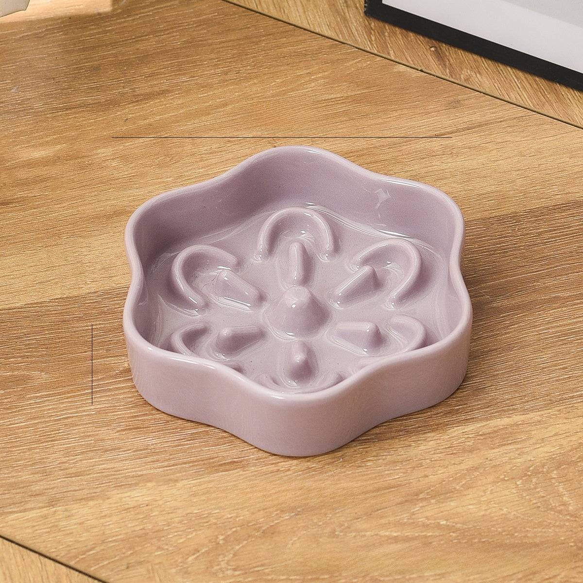 Flower Shaped Slow Feeder Ceramic Pet Bowl