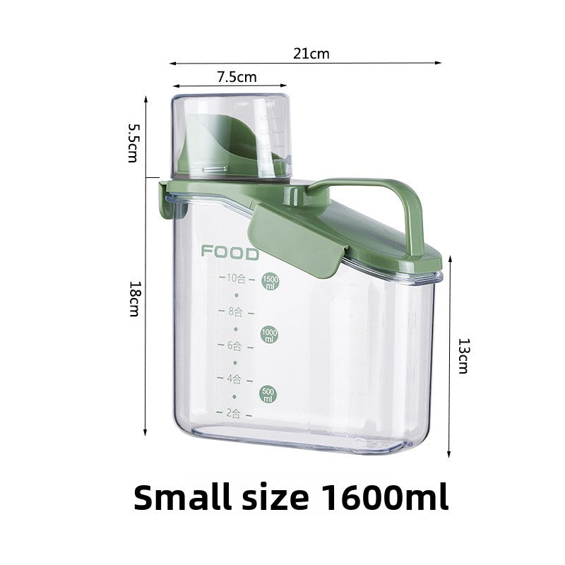 Airtight pet food storage container in light green, view 7