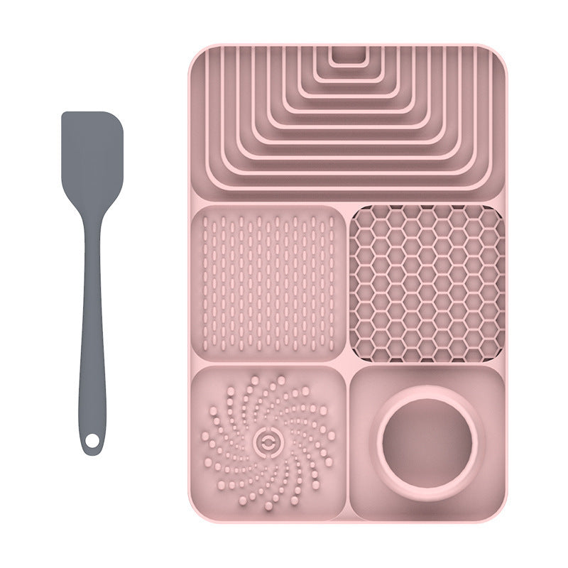 Silicone Pet Lick Mat Slow Feeder Tray with Suction Cup Non-Slip Base for Cats and Dogs