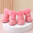 Warm cotton dog shoes with elastic cuffs for small dogs, in a home setting
