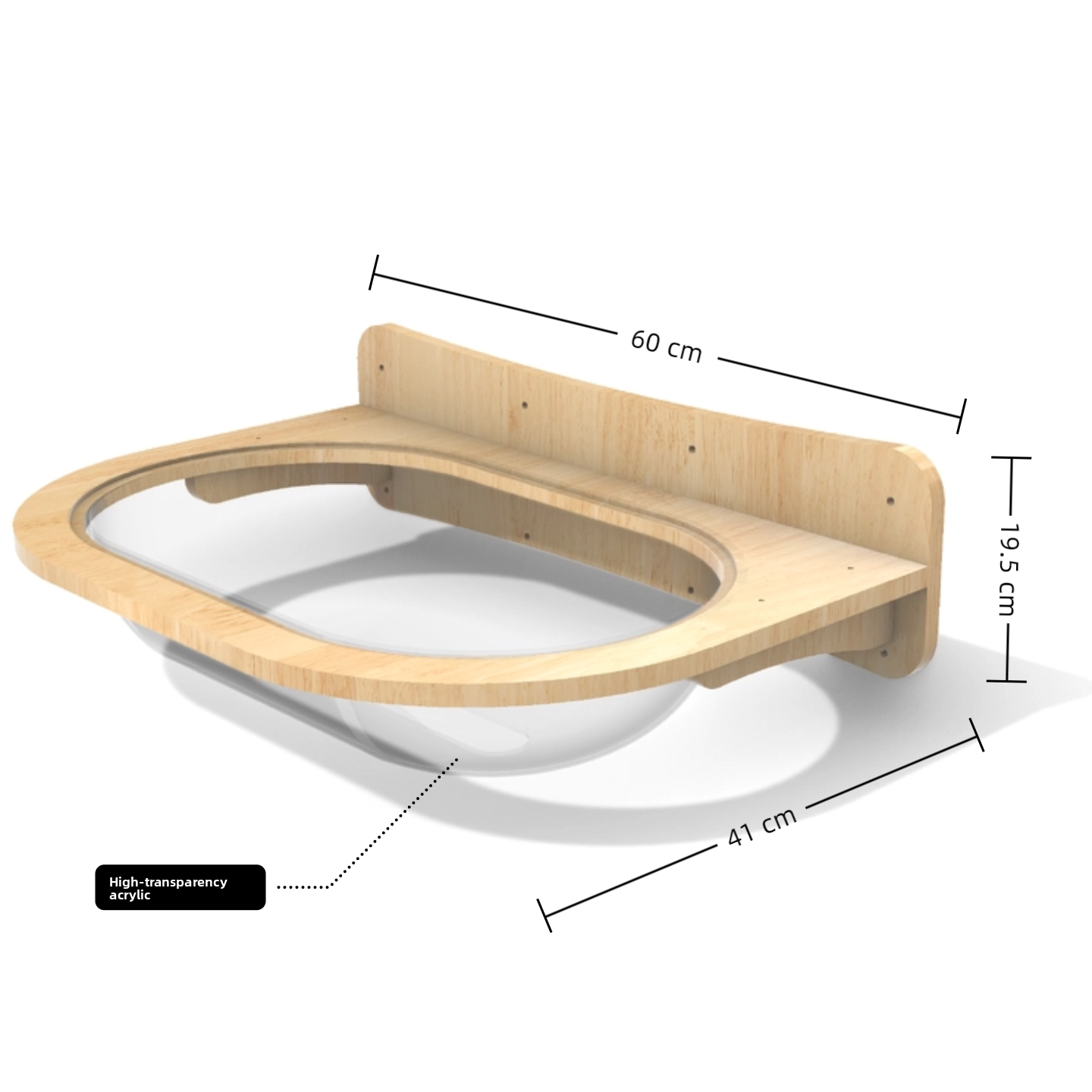 Wall-mounted solid wood cat climbing space capsule module, photo 11