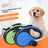 Automatic retractable dog lead with poo bag holder in blue