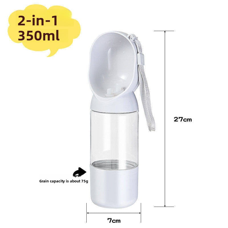 One-hand portable pet water and food cup in Ginger Yellow 350ml, side view